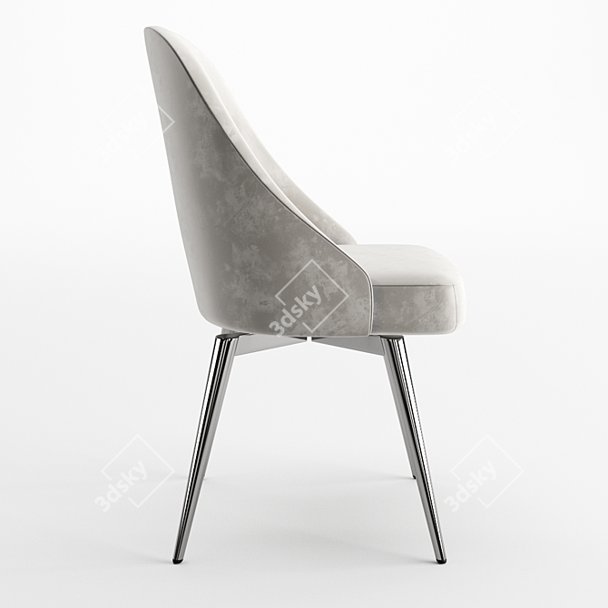 Velvet Swivel Office Chair - Mid-Century Elegance 3D model image 4