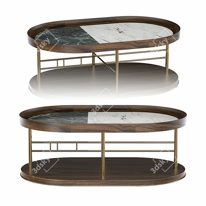 Brass and Marble Center Table 3D model image 1