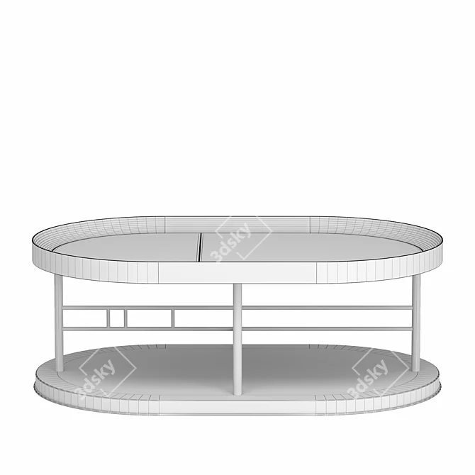 Brass and Marble Center Table 3D model image 3