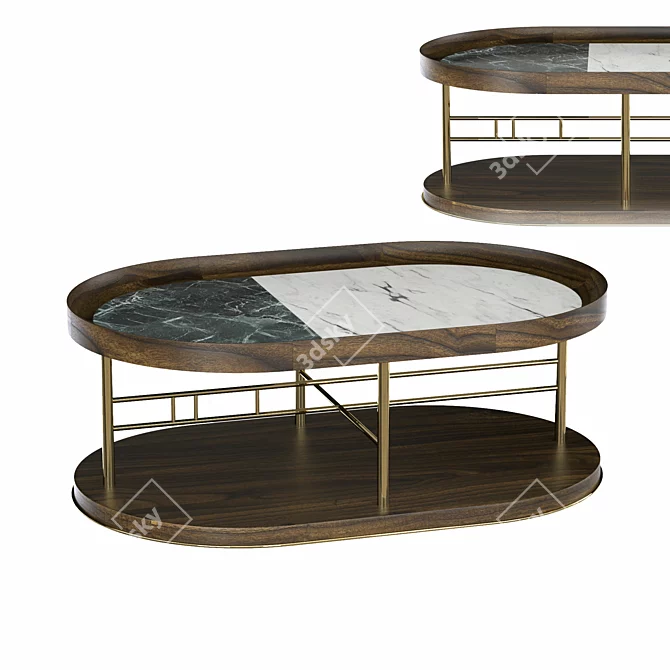 Brass and Marble Center Table 3D model image 4