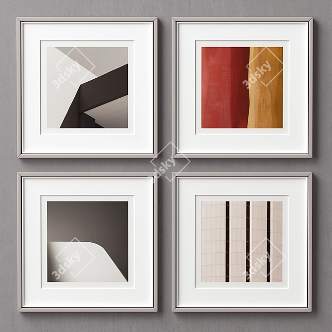 Multi-Color Picture Frame Set 3D model image 3