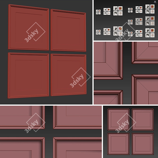 Multi-Color Picture Frame Set 3D model image 5