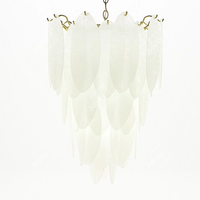 Heavenly Charm: Italian Murano Glass Chandelier 3D model image 1