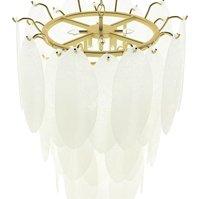 Heavenly Charm: Italian Murano Glass Chandelier 3D model image 2