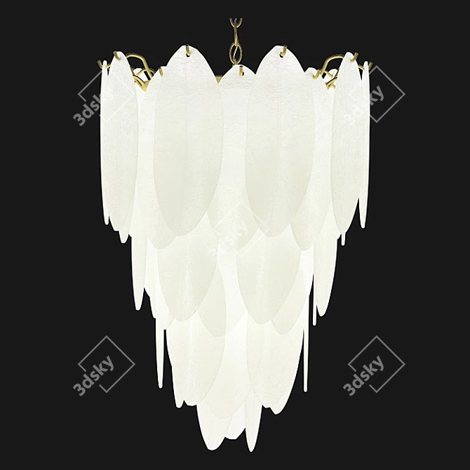 Heavenly Charm: Italian Murano Glass Chandelier 3D model image 3