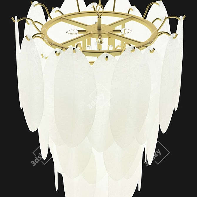 Heavenly Charm: Italian Murano Glass Chandelier 3D model image 4