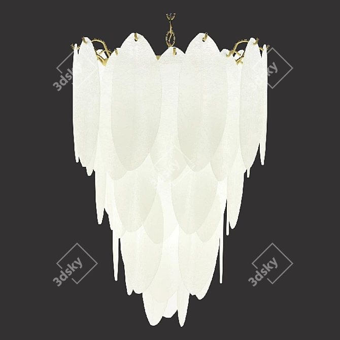 Heavenly Charm: Italian Murano Glass Chandelier 3D model image 5