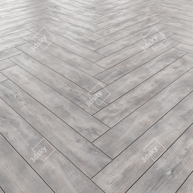 Versatile Laminate Flooring: 3 Layouts, Textured Tiles 3D model image 3