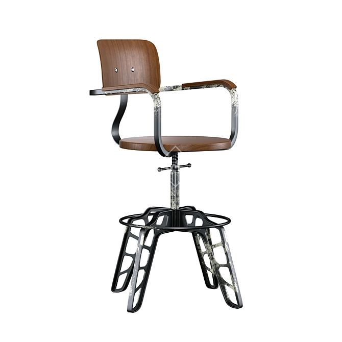 Industrial Steel Cafe Chair 3D model image 3