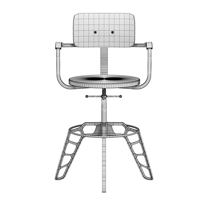 Industrial Steel Cafe Chair 3D model image 5