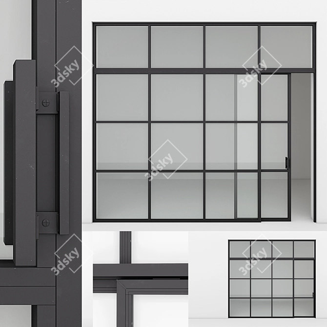 Sleek Aluminum Door for Stunning Renders 3D model image 1