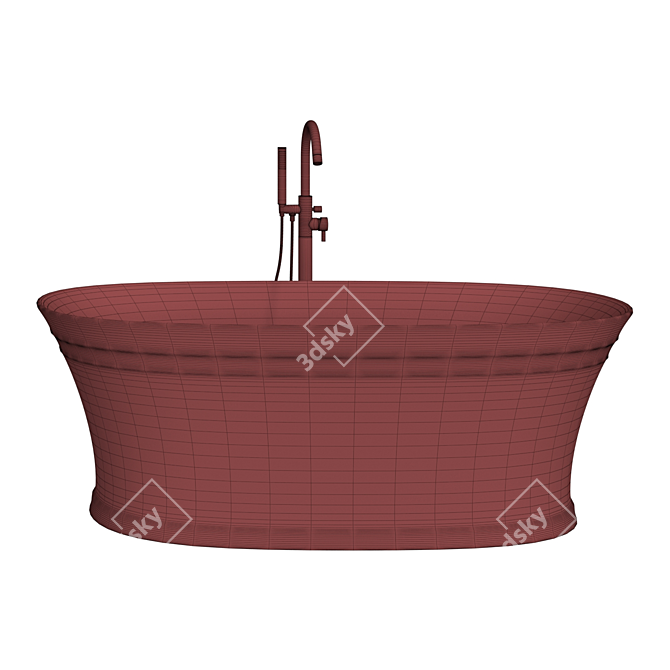 Vintage Charm: Ravak Retro Acrylic Bathtub 3D model image 5