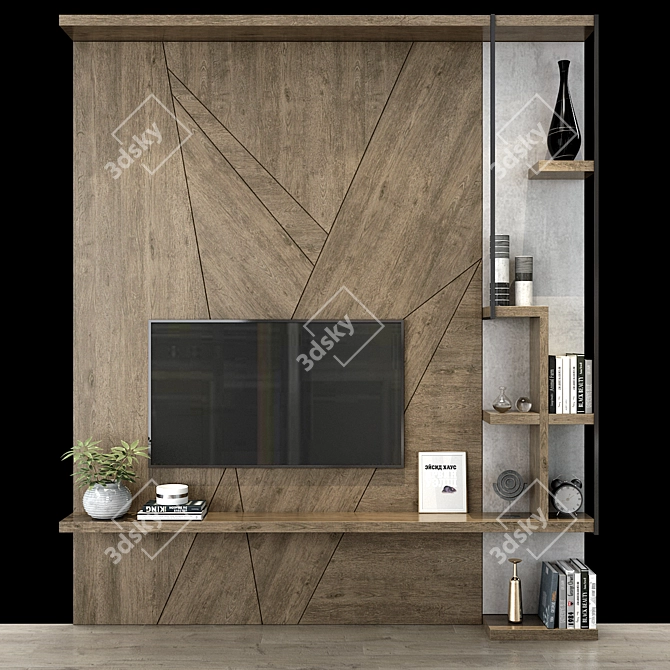 TV Shelf 0113: Stylish and Functional Solution 3D model image 1