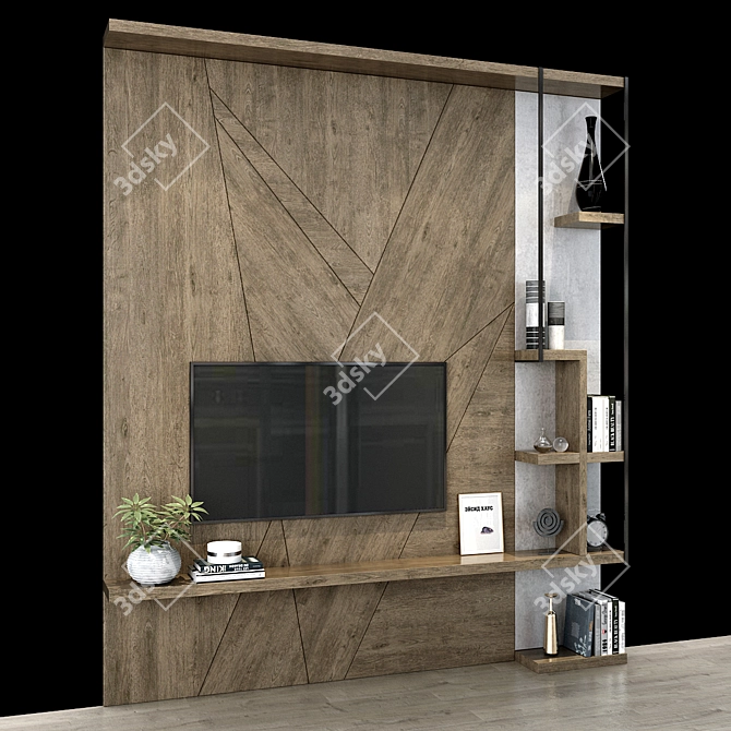 TV Shelf 0113: Stylish and Functional Solution 3D model image 2