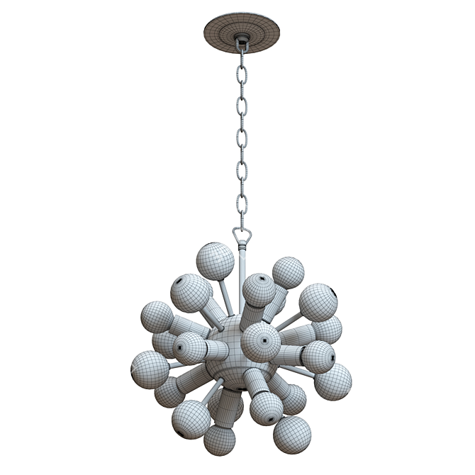 Modern Atom Chandelier, Elegant Design 3D model image 3