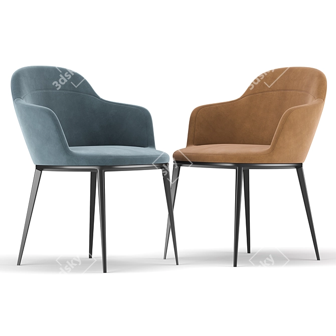 Elegant Ergo Chair 3D model image 4