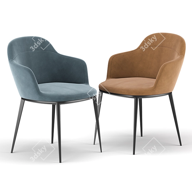 Elegant Ergo Chair 3D model image 5