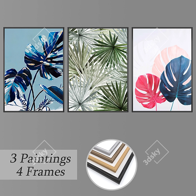 Modern Wall Art Set - No 1906 3D model image 1