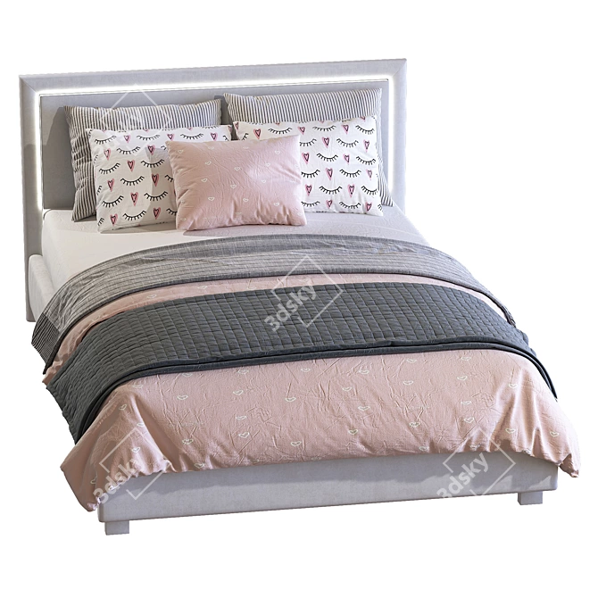Sleek Teen Bed Frame: 200 x 120 cm 3D model image 4