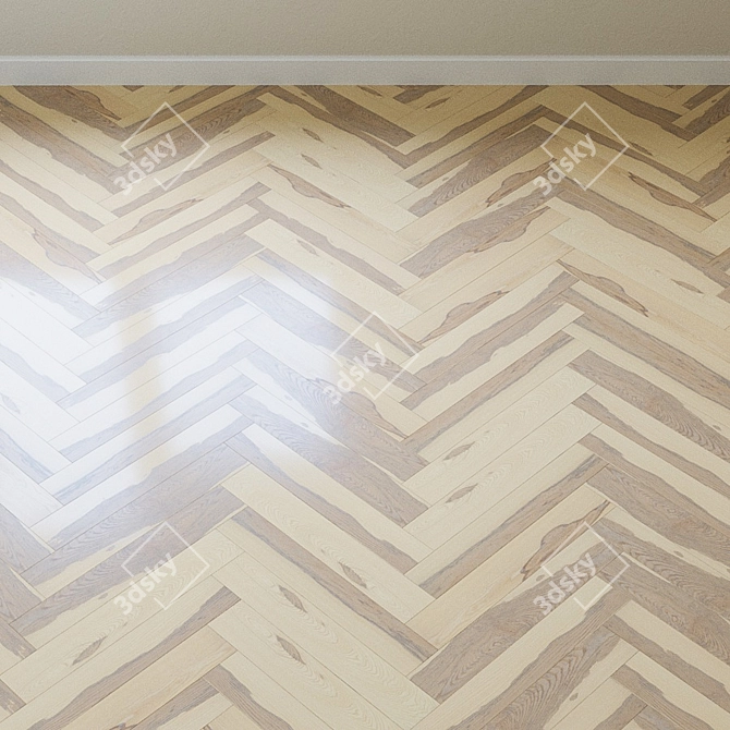 French Ash Chevron Parquet 3D model image 3