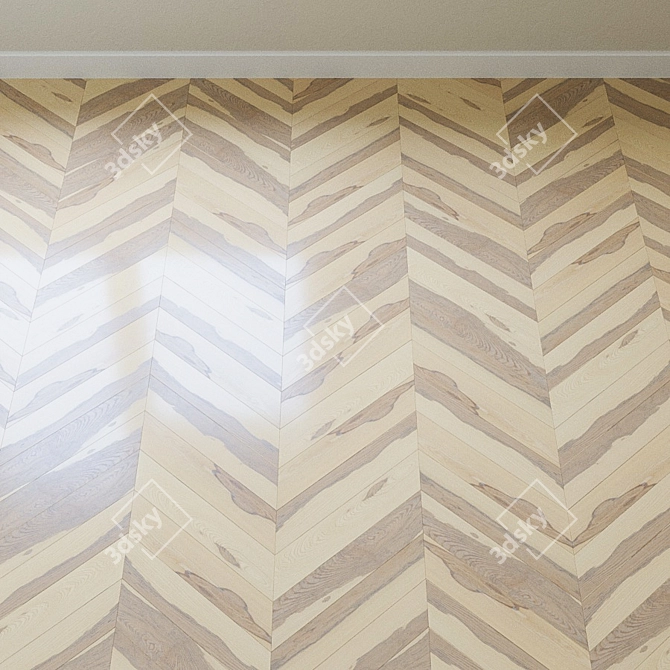 French Ash Chevron Parquet 3D model image 4