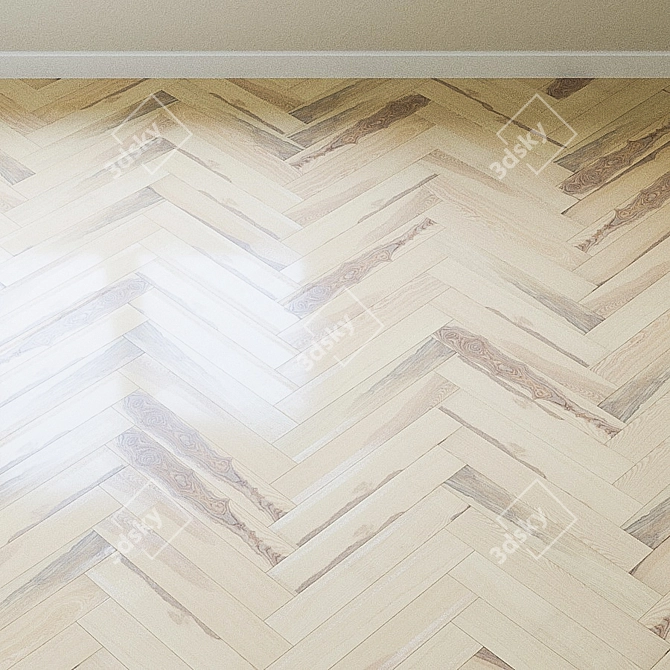 French Fir Chevron Parquet 3D model image 2