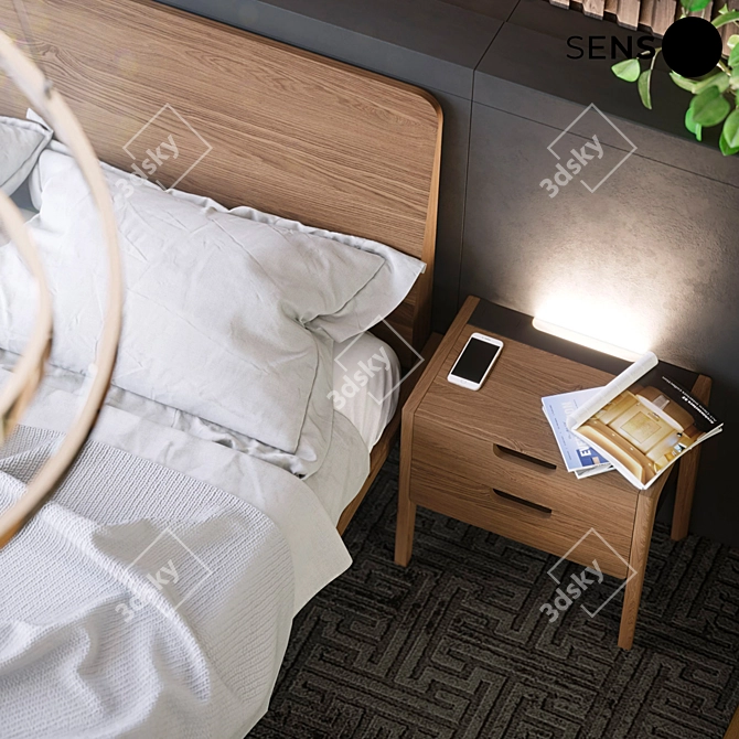 Infinity Collection OM Bedside Table: Stylish and Functional 3D model image 3