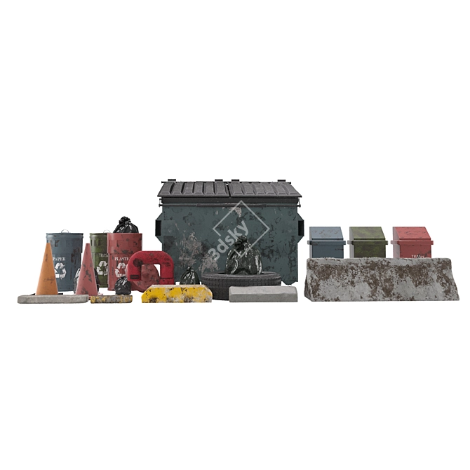 Urban Props Bundle 3D model image 2