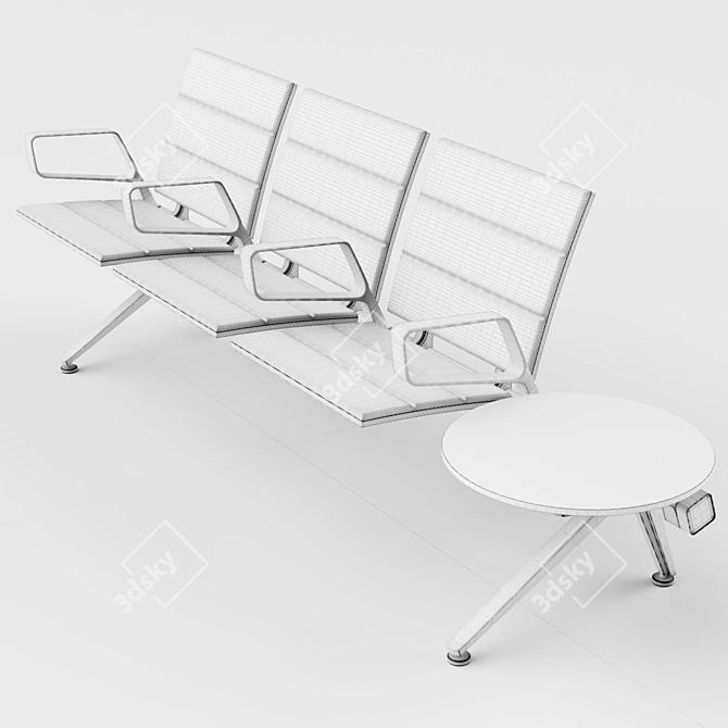 Elegant Green Airport Seating 3D model image 5