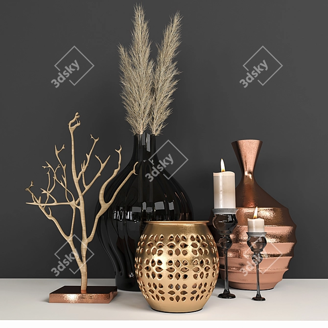 Elegant Decor Set 3D model image 1