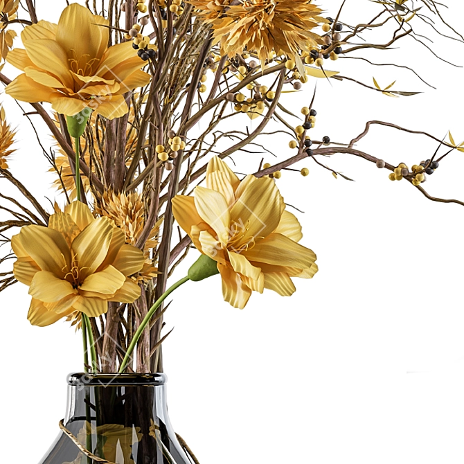 Radiant Yellow Bouquet Set 3D model image 2