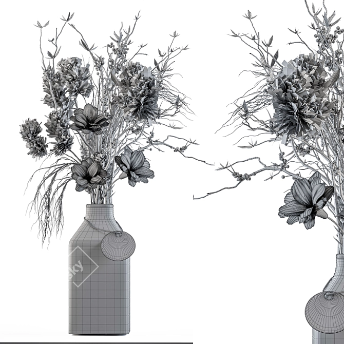 Radiant Yellow Bouquet Set 3D model image 3