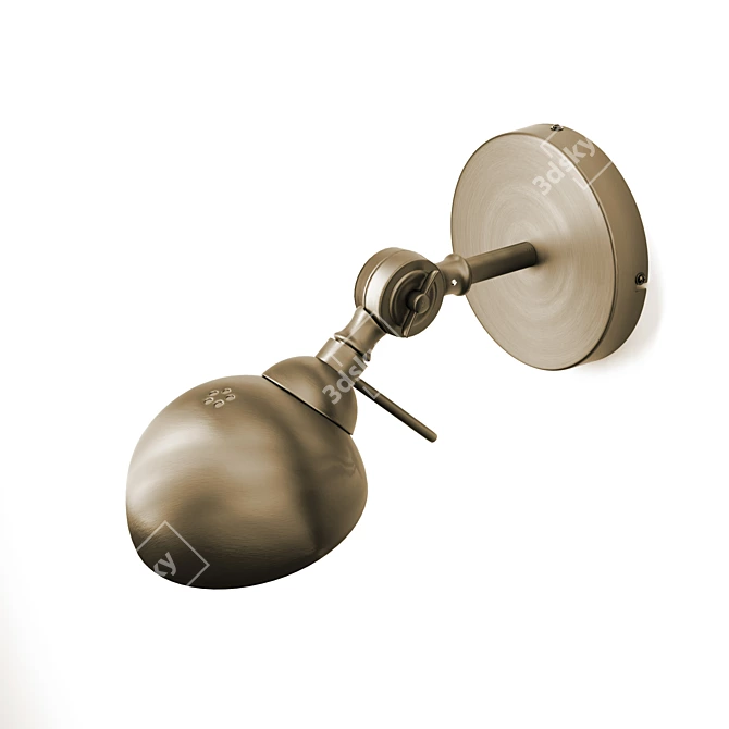 Industrial-style Brass Wall Lamp "Kikan 3D model image 3