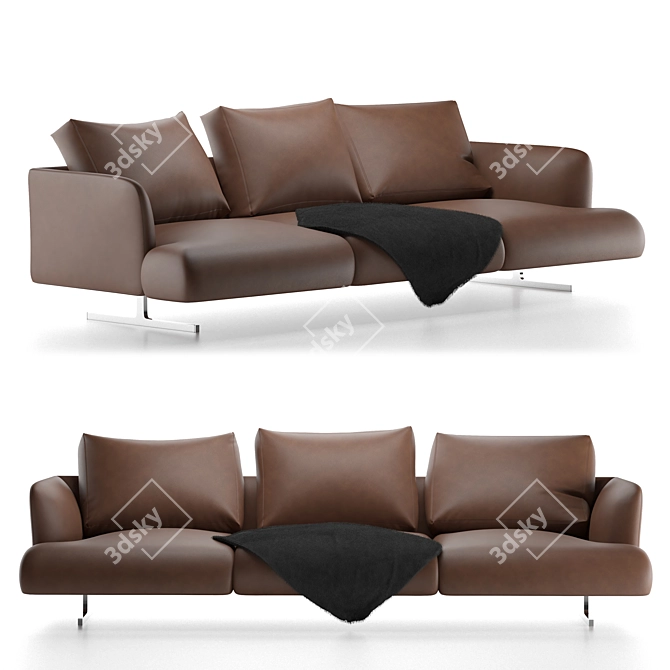 Contemporary Mondini Sofa: Stylish & Comfortable 3D model image 1