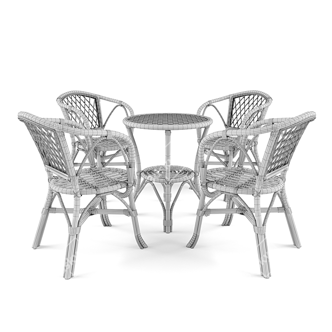 Outdoor Rattan Furniture Set 3D model image 3