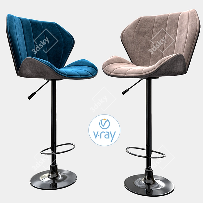 Sleek 2015 Bar Stool 3D model image 1