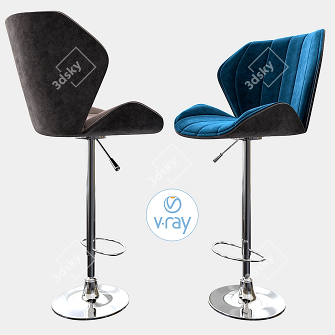 Sleek 2015 Bar Stool 3D model image 2