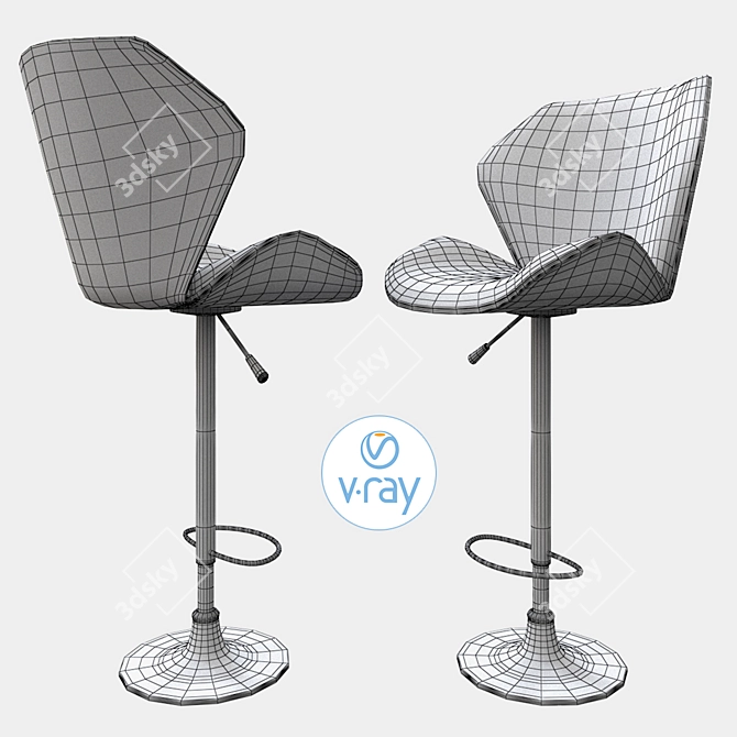 Sleek 2015 Bar Stool 3D model image 3