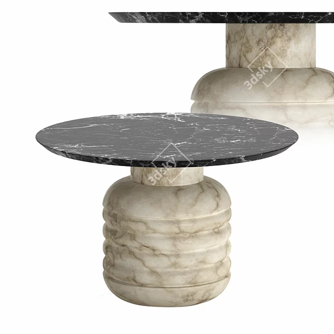 Marble Jean Coffee Table: Elegant and Chic 3D model image 1