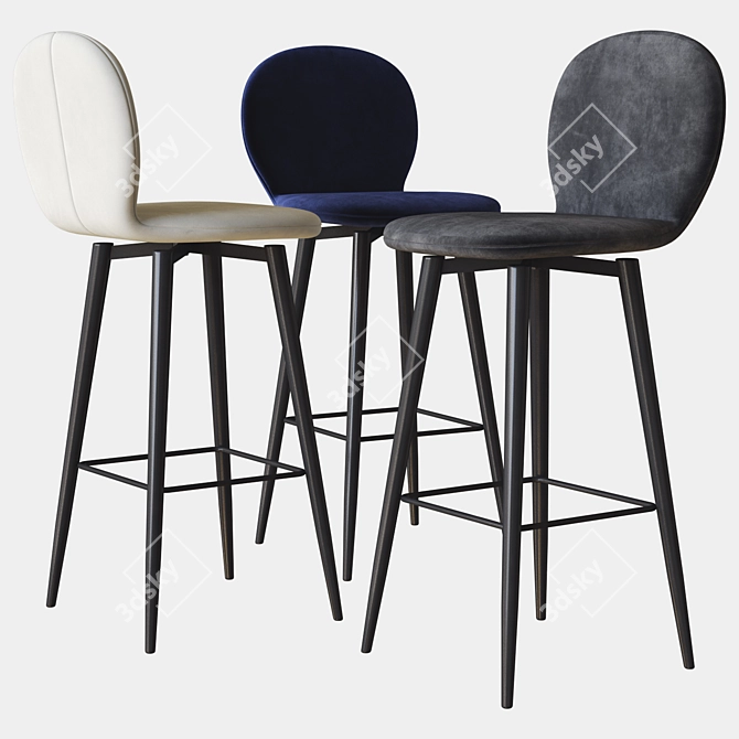 Bourges Swivel Stool: Sleek & Stylish 3D model image 1