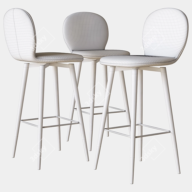 Bourges Swivel Stool: Sleek & Stylish 3D model image 2