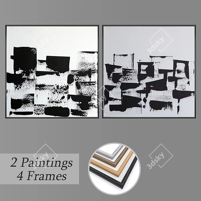 Elegant Wall Art Set No.1914 3D model image 1