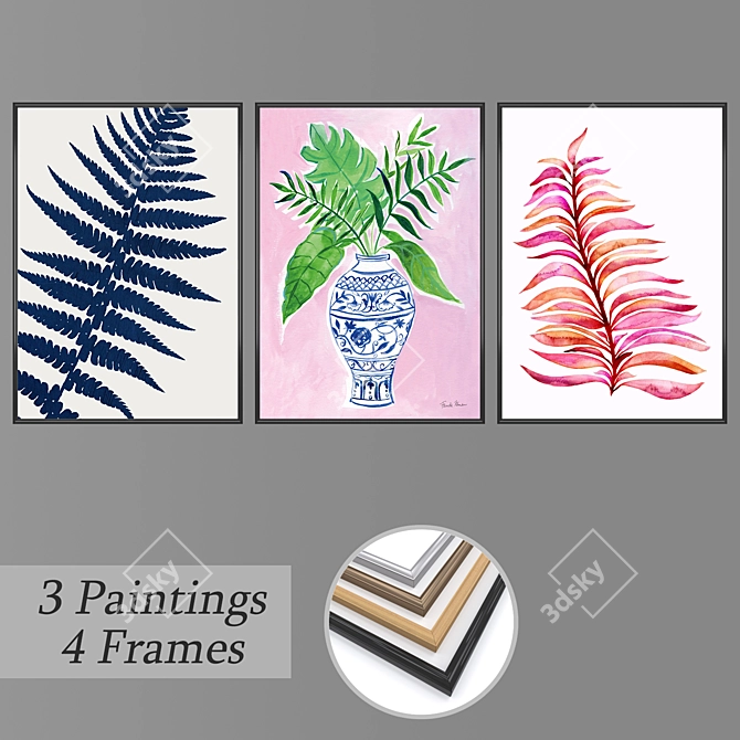 Abstract Frames Set 3D model image 1