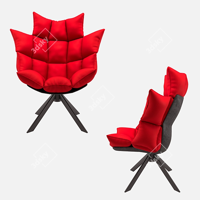 Italian Husk Chair: 108x92x72cm 3D model image 1