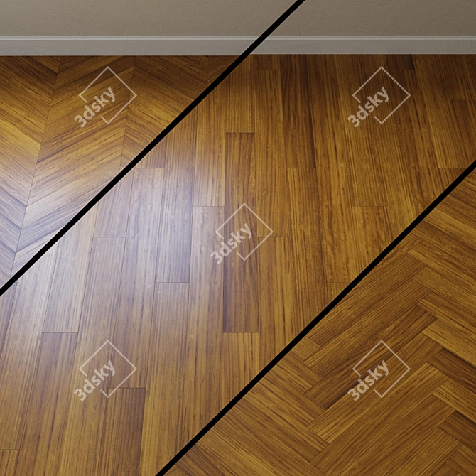 Exquisite Upofloor Iroko Parquet 3D model image 1