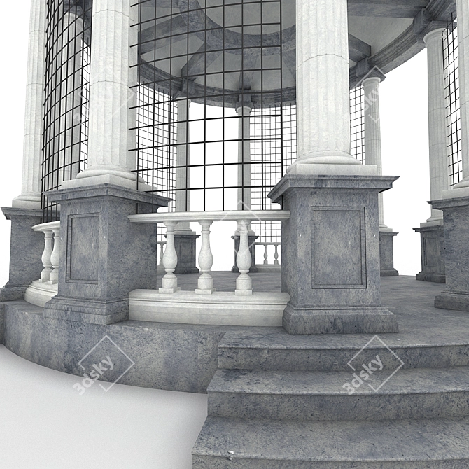 Title: Classic Rotunda: Complete with Textures and Plants 3D model image 3