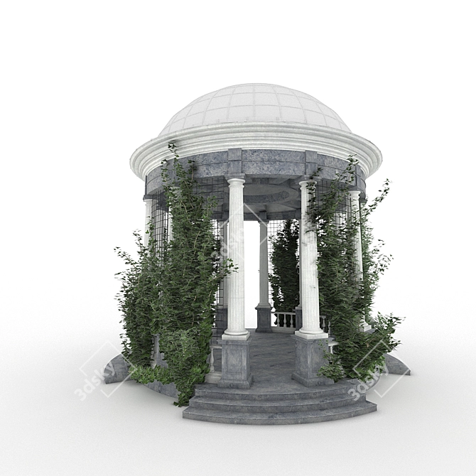 Title: Classic Rotunda: Complete with Textures and Plants 3D model image 4