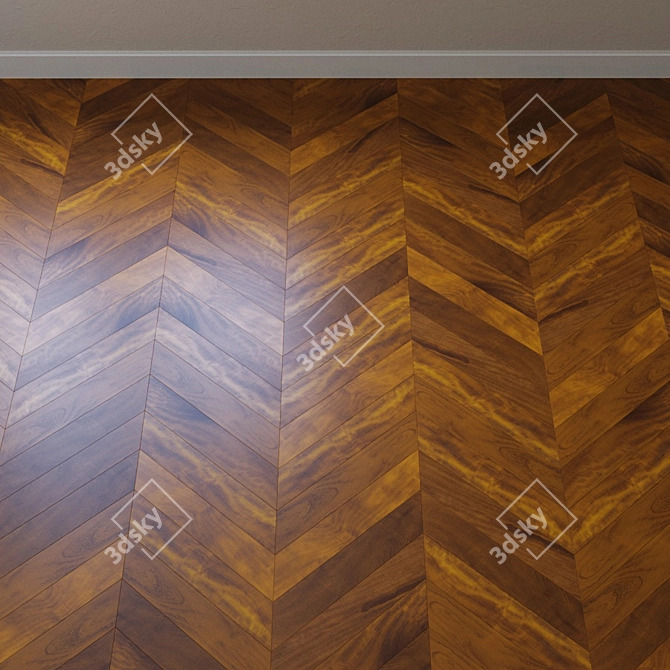 Upofloor Iroko Parquet: French Elegance with a Flounder Twist 3D model image 3