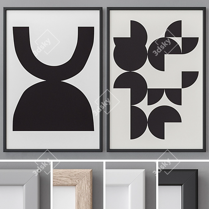 Modern Abstract Photo Frames Set 3D model image 1