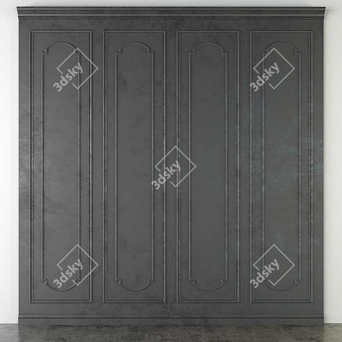 Versatile Bamboo Wall Panel for Stylish Interiors 3D model image 1